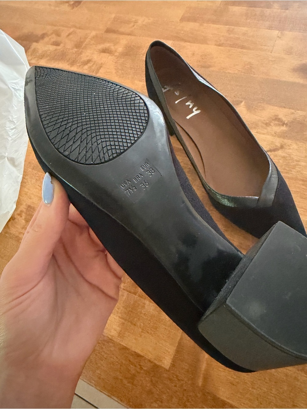 FS | NY French Sole Point Toe Block Heels Size 7.5 - Picture 6 of 7